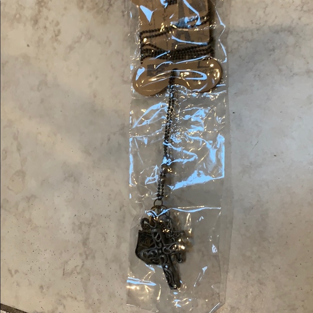 Cross & crest necklace